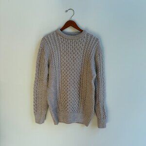 Women's Merino Aran Sweater - Tan (Size L)